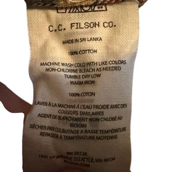 Filson Mens Plaid Flannel Button Down Shirt Sz S Blue Red Yellow Cotton Outdoors - Picture 4 of 7